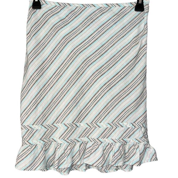 Ann Taylor Loft straight ruffle linen skirt 4 - Picture 4 of 5
